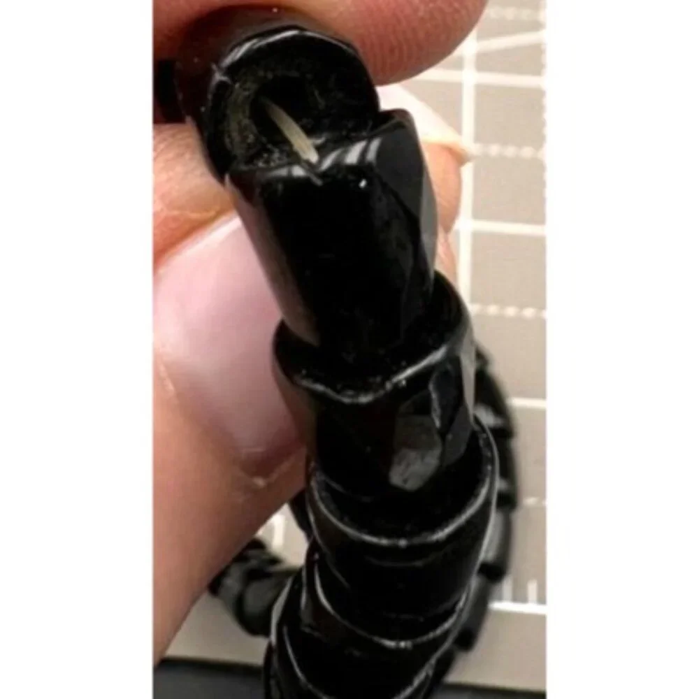 Antique Bell Shaped Bead Black Glass 18